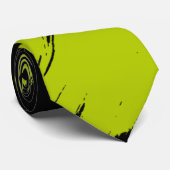 Limoen Penseelstreek Moderne zwarte achtergrond Stropdas (Opgerold)