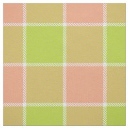 limoen perzik wit geblokte plaid stof