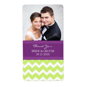 Limoen Plum Chevron foto trouwlabels Etiket