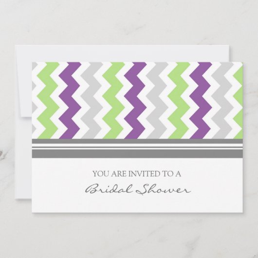 Limoen Plum Gray Chevron Bridal Shower Kaart (Voorkant)