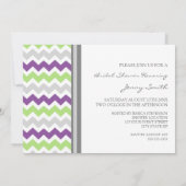 Limoen Plum Gray Chevron Bridal Shower Kaart (Achterkant)