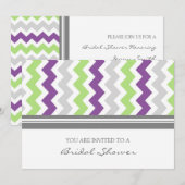 Limoen Plum Gray Chevron Bridal Shower Kaart (Voorkant / Achterkant)