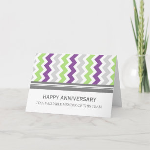 Limoen Plum Gray Chevron Employee Jubileum Card Kaart