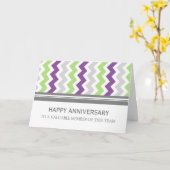 Limoen Plum Grey Chevron Medewerker Jubileum Kaart (Gele Bloem)