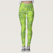 Limoen pop leggings (Voorkant)