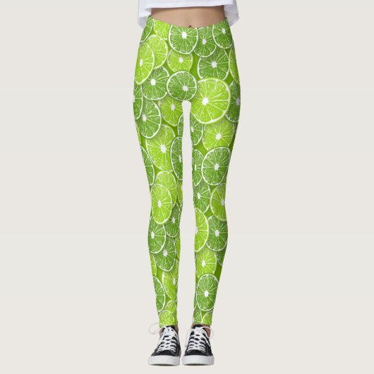 Limoen pop leggings (Voorkant)