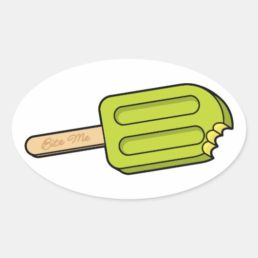 Limoen Popsicle bijt me ovale Stickers (Voorkant)
