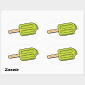 Limoen Popsicle bijt me ovale Stickers (Vel)