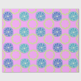 Limoen Print Citrusfruit Patroon Wallpaper Cadeaupapier
