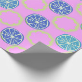 Limoen Print Citrusfruit Patroon Wallpaper Cadeaupapier (Hoek)