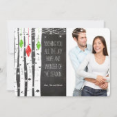 Limoen Red Birch Tree Ornament-kerstfotokaart Feestdagenkaart (Voorkant)