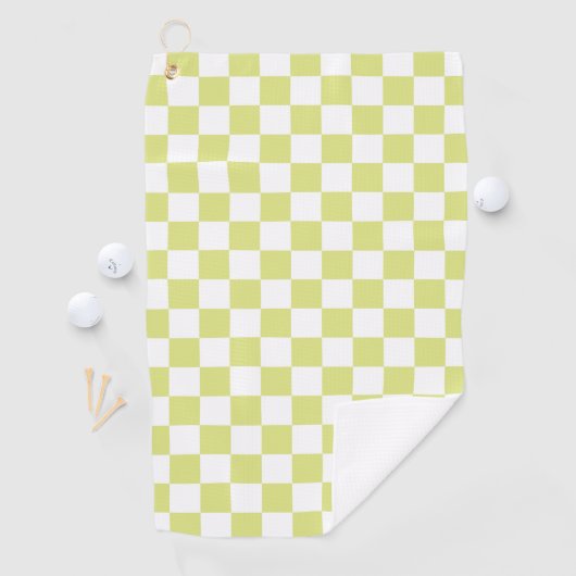 Limoen Retro Checkerboard Golfhanddoek (Insitu)