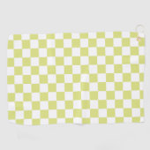 Limoen Retro Checkerboard Golfhanddoek (Horizontaal)