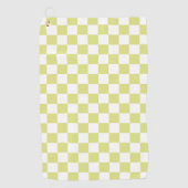 Limoen Retro Checkerboard Golfhanddoek (Voorkant)