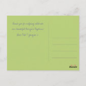 Limoen Retro Cirkelboom Dank u Doop Briefkaart (Achterkant)