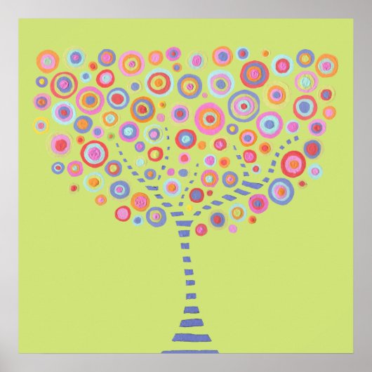 Limoen Retro Tree Name Room Wall Poster (Voorkant)