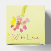 Limoen romig geel met roze bloesem bedankdoosjes (Bovenkant)