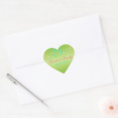 Limoen, Roze en Aqua Floral 1,5-inch Heart Sticker (Envelop)