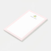 Limoen Roze Gingham Rand Persoonlijk Post-it® Notes (Schuin)
