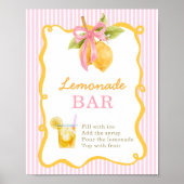 Limoen Roze strik afstudeerfeest Limonadebar Poster (Voorkant)