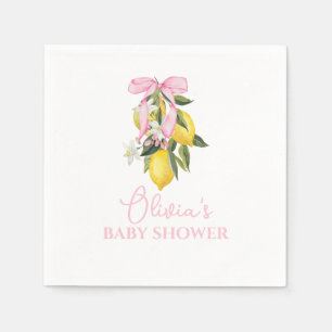 Limoen Roze Strik La Dolce Vita Baby Shower Servet
