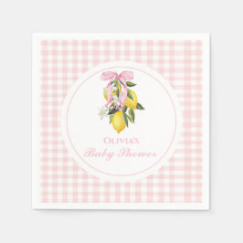 Limoen Roze Strik preppy Coquette babyshower Servet