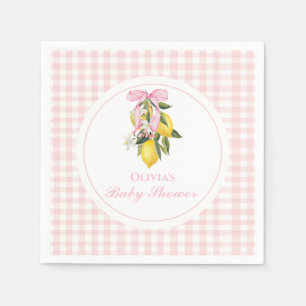 Limoen Roze Strik preppy Coquette babyshower Servet