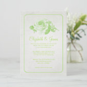 Limoen Rustic Floral/Flower Wedding Invitations Kaart (Staand voorkant)