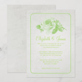 Limoen Rustic Floral/Flower Wedding Invitations Kaart (Voorkant / Achterkant)