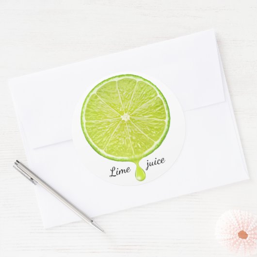 Limoen sap ronde sticker (Envelop)