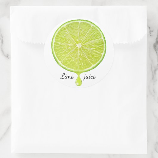Limoen sap ronde sticker (Tas)