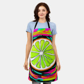 Limoen Schijf Pop Art Schort (Gedragen)