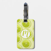 Limoen Segmenten op lichtgeel Bagagelabel (Achterkant verticaal)