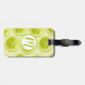 Limoen Segmenten op lichtgeel Bagagelabel (Achterkant horizontaal)