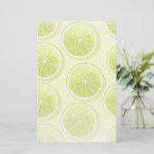 Limoen Segmenten op lichtgeel Briefpapier (Staand voorkant)