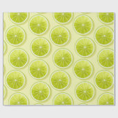 Limoen Segmenten op lichtgeel Cadeaupapier (Vlak)