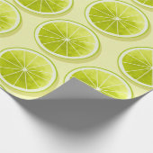 Limoen Segmenten op lichtgeel Cadeaupapier (Hoek)