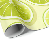 Limoen Segmenten op lichtgeel Cadeaupapier (Rol Hoek)