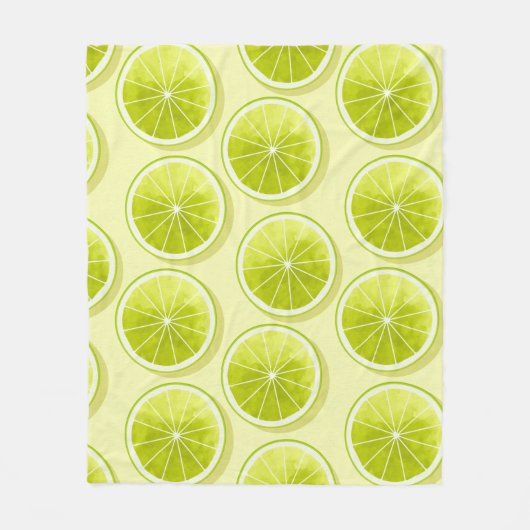 Limoen Segmenten op lichtgeel Fleece Deken (Voorkant)