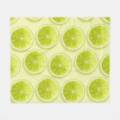 Limoen Segmenten op lichtgeel Fleece Deken (Voorkant (Horizontaal))