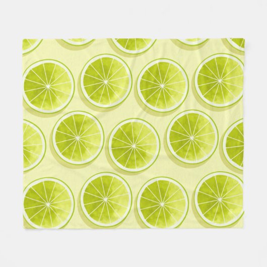 Limoen Segmenten op lichtgeel Fleece Deken (Voorkant (Horizontaal))