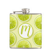 Limoen Segmenten op lichtgeel Heupfles (Voorkant)