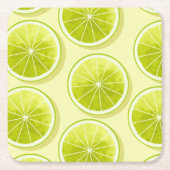 Limoen Segmenten op lichtgeel Kartonnen Onderzetters (Voorkant)