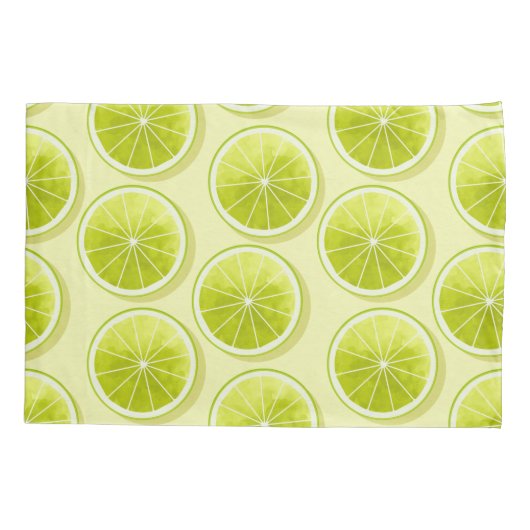 Limoen Segmenten op lichtgeel Kussensloop (Achterkant)