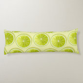 Limoen Segmenten op lichtgeel Lichaamskussen (Achterkant)