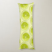 Limoen Segmenten op lichtgeel Lichaamskussen (Achterkant (Verticaal))