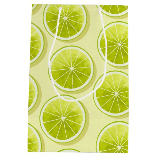 Limoen Segmenten op lichtgeel Medium Cadeauzakje (Achterkant)
