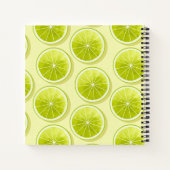 Limoen Segmenten op lichtgeel Notitieboek (Achterkant)