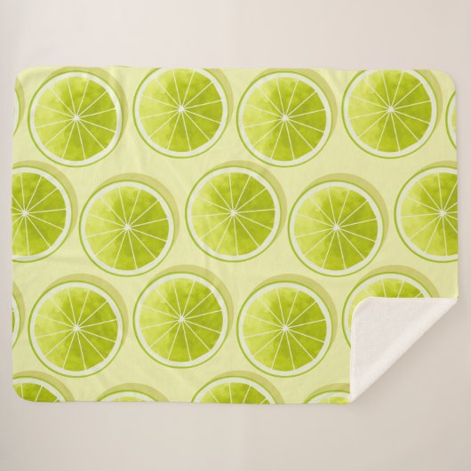 Limoen Segmenten op lichtgeel Sherpa Deken (Voorkant (horizontaal))