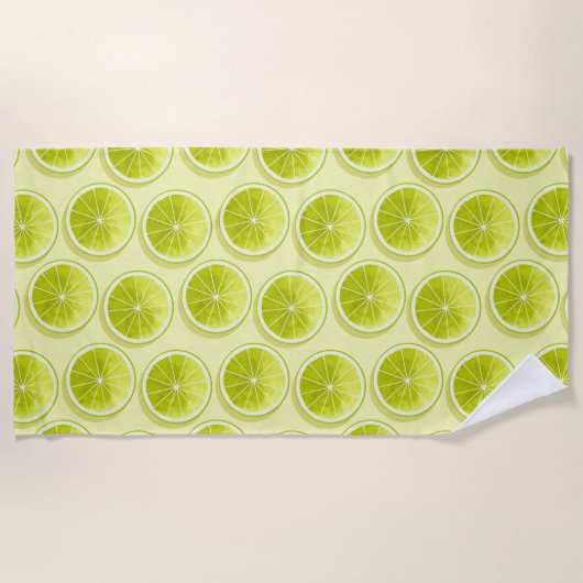 Limoen Segmenten op lichtgeel Strandlaken (Voorkant)